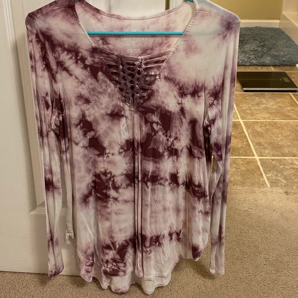 long sleeve tie dye top